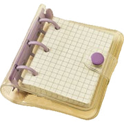 システム手帳 透明バインダー メモ帳 文房具 ミニ ポケットサイズ 3穴 クリア トレカケース 格子ノート リフィル付 シンプル