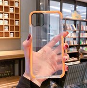 iPhoneケース スマートフォンケース スマホ カバー 背面保護 スマホケース ソフト やわらかい クリアカラー アイフォン iPhone 保護カバー 保護ケース スマートフォンアクセサリー 携帯カバー 透明 シンプル 傷防止 衝撃防止 かわいい おしゃれ 取り付け簡単 黒 白 橙