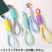 スマホストラップ ハンドストラップ 太丸紐 丸型カラビナ 落下防止 紛失防止 カメラ デジカメ キーホルダー キーリング おしゃれ