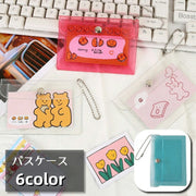 パスケース クリアマルチケース カードケース ミニポーチ 小物入れ 小銭入れ IDカードホルダー 定期入れ ボールチェーン付き カード入れ 透明 クリア ラメ 中身が見える おしゃれ かわいい レディース 学生 雑貨 ギフト プレゼント