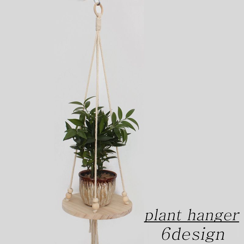 プラントハンガー プラントハンギング 植物ハンガー ガーデニング用品 インテリア 吊り下げ 木製 縄 ロープ ナチュラル おしゃれ シンプル 円形 四角形 鉢置き 室内 屋外 観葉植物用グッズ