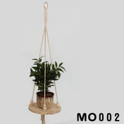 プラントハンガー プラントハンギング 植物ハンガー ガーデニング用品 インテリア 吊り下げ 木製 縄 ロープ ナチュラル おしゃれ シンプル 円形 四角形 鉢置き 室内 屋外 観葉植物用グッズ