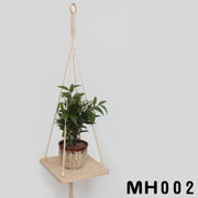 プラントハンガー プラントハンギング 植物ハンガー ガーデニング用品 インテリア 吊り下げ 木製 縄 ロープ ナチュラル おしゃれ シンプル 円形 四角形 鉢置き 室内 屋外 観葉植物用グッズ