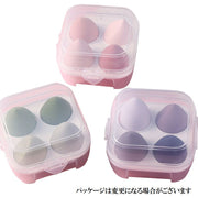 メイクスポンジ 4個セット メイク用品 化粧品 化粧道具 スポンジ パフ クッション 卵型 ファンデーション 立体 しずく型 水で膨らむ かわいい おしゃれ