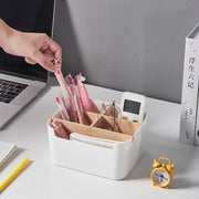 卓上収納ボックス 小物入れ 机上収納 リモコンラック 整理用品 ペン立て 文房具 メガネ入れ おしゃれ メイク用品 仕切り付き