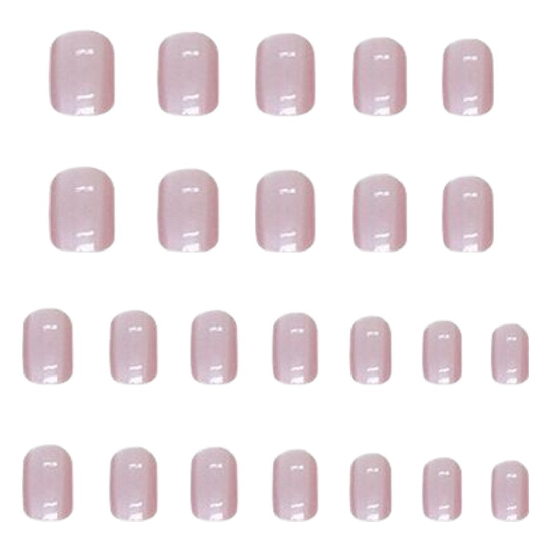 ネイルチップ つけ爪 24枚セット ショート 短め 手の爪用 ネイルアート セルフネイル ツヤ感 上品 かわいい シンプル きれいめ ピンク系 おしゃれ