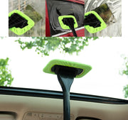 ウインドモップ カー用品 洗車用品 柄付き シンプル 自動車 車 フロントガラス 窓ガラス 外側 内側 車内 窓拭き 掃除 曇り取り カークリーニング 緑 青 無地