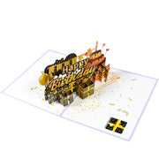 バースデーカード ポップアップ 誕生日 グリーティングカード 3D メッセージカード birthday お祝い バースディケーキ プレゼントモチーフ 立体 飛び出す