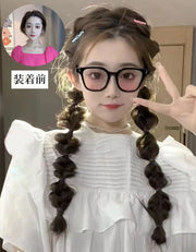 エクステ 三つ編み 単品 1本 エクステンション つけ毛 ヘアアレンジ ヘアゴム 装着簡単 レディース 女性 ふわふわ 可愛い おしゃれ イメチェン 付け毛 コスプレ