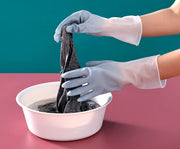 キッチングローブ キッチン手袋 ゴム手袋 左右セット 両手用 2組セット ロング丈 掃除 家事 食器洗い 水仕事 作業 トイレ掃除 園芸 防水 滑りにくい 汚れ予防 ケガ防止 グラデーションカラー 半透明 かわいい シンプル ピンク 青 緑 白