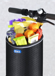 自転車かご 前カゴ 布製バスケット 折りたたみ 脱着式 大容量 蓋付き 防水 反射 円筒形 耐荷重20kg 2WAY エコバッグ