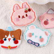 ワッペン アップリケ パッチ DIY ハンドメイド クラフト 布 手作り 手芸 刺繍 粘着テープ 入園準備 入学準備 アニマル 動物 恐竜 ユニコーン カエル クマ イヌ ウサギ ネコ キッズ 子ども 園児 幼児 小学生 バッグ 鞄 靴 シューズ 簡単