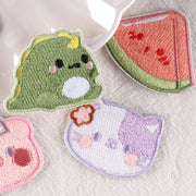 ワッペン アップリケ パッチ DIY ハンドメイド クラフト 布 手作り 手芸 刺繍 粘着テープ 入園準備 入学準備 アニマル 動物 恐竜 ユニコーン カエル クマ イヌ ウサギ ネコ キッズ 子ども 園児 幼児 小学生 バッグ 鞄 靴 シューズ 簡単