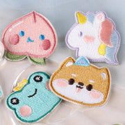 ワッペン アップリケ パッチ DIY ハンドメイド クラフト 布 手作り 手芸 刺繍 粘着テープ 入園準備 入学準備 アニマル 動物 恐竜 ユニコーン カエル クマ イヌ ウサギ ネコ キッズ 子ども 園児 幼児 小学生 バッグ 鞄 靴 シューズ 簡単