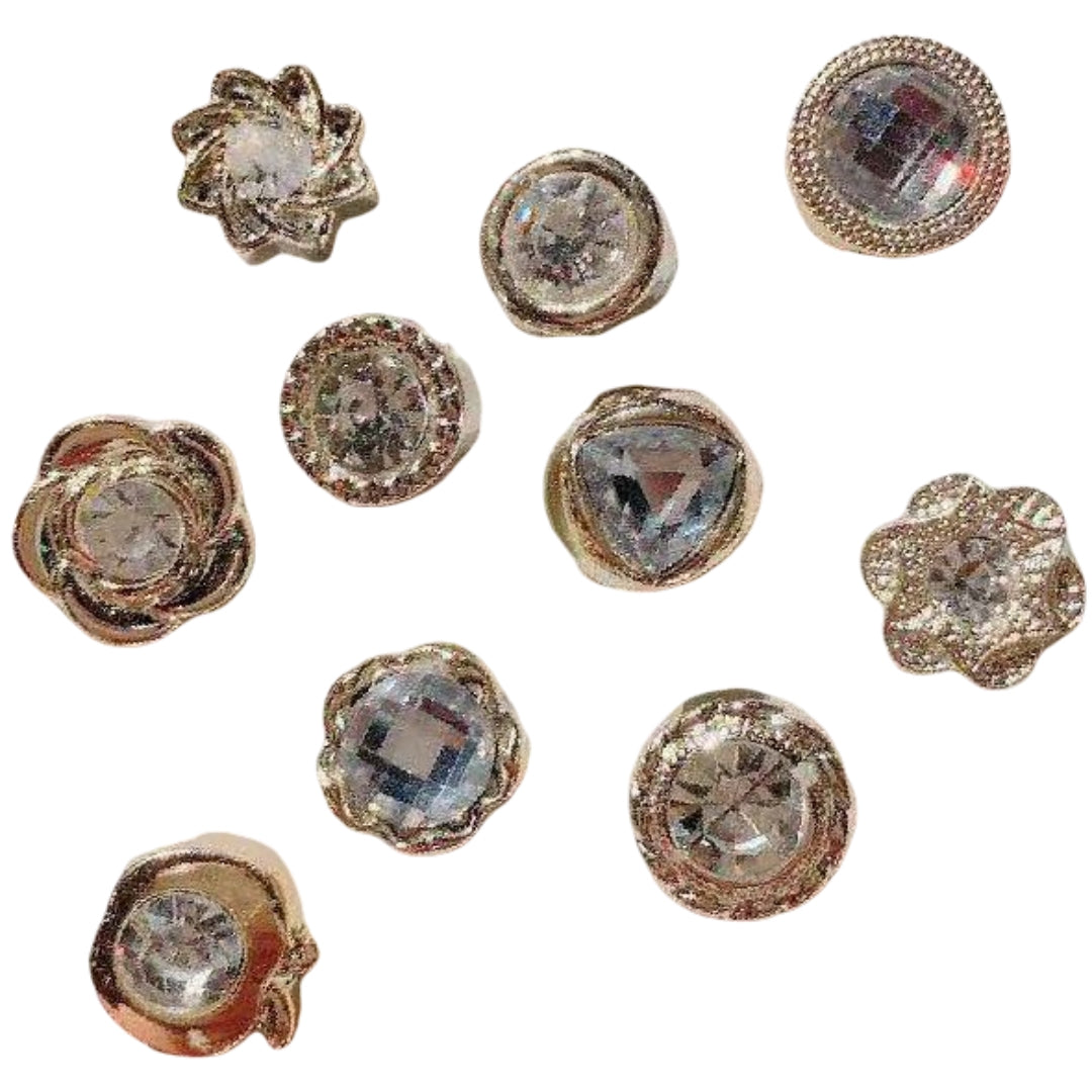 ピンブローチ ピンズ 10個セット タックピン レディース 女性用 アクセサリー 花 ラインストーン フェイクパール 綺麗 おしゃれ かわいい
