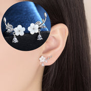 スタッドピアス レディース アクセサリー フラワー 花 リーフ ラインストーン 小さめ 大人上品 おしゃれ きれいめ かわいい ギフト プレゼント 贈り物 カジュアル デイリー フェミニン お出かけ パーティー お呼ばれ 女子会 女性用 婦人用 ファッション小物