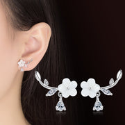 スタッドピアス レディース アクセサリー フラワー 花 リーフ ラインストーン 小さめ 大人上品 おしゃれ きれいめ かわいい ギフト プレゼント 贈り物 カジュアル デイリー フェミニン お出かけ パーティー お呼ばれ 女子会 女性用 婦人用 ファッション小物
