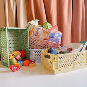 収納ボックス 収納ケース 折りたたみ コンテナボックス プラスチック 折りコン オリコン 折り畳み パントリー収納 ストック収納 整理ボックス おもちゃ 雑貨 おしゃれ かわいい 保存食 食材 ガーデン用品 持ち運び コンパクト収納 インテリア収納