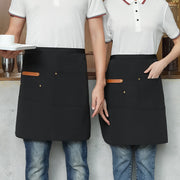カフェエプロン 腰エプロン レディース メンズ 男女兼用 前掛け 防水 防油 ソムリエエプロン キッチン雑貨 日用品 ワークエプロン 台所用品 ポケット付き 無地 単色 喫茶店 台所 レストラン DIY シンプル おしゃれ カジュアル 定番 ベーシック オフホワイト 黒 茶 灰 赤 青