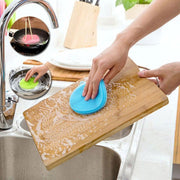 キッチンたわし ブラシ 台所用 シリコン キッチン用品  タワシ 多機能 丸型 両面タイプ 食器洗い フライパン 鍋 掃除 野菜洗い 無地 単色 便利 おしゃれ
