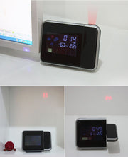 多機能電子時計 プロジェクター LED 温湿度計 電子時計 アラーム 天気 投影 卓上 スタンド プロジェクター カレンダー 曜日 リビング 寝室 玄関 便利 コンパクト 温度計 湿度計 置時計 置き時計 シンプル ブラック ホワイト プレゼント ギフト