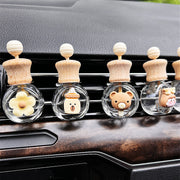 車用香水瓶 芳香剤ボトル カー用品 カーアクセサリー ボトル 花 花柄 可愛い おしゃれ ガラス瓶 クリップ カーディフューザー 詰め替え アロマケース エアコン送付口 挟む