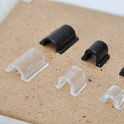 ヘアゴム固定パーツ 20個セット ヘアゴム 固定 接続 U型 クリア ブラック 3mm 5mm 6mm ハンドメイド パーツ ヘアアクセサリー オリジナル DIY アクセサリーパーツ