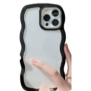 iPhone用ケース iPhone用カバー スマホケース スマホカバー クリア 透明 背面保護 耐衝撃 傷予防 傷防止 ウェーブ型 携帯ケース 保護カバー パステルカラー iPhone16 iPhone16Pro iPhone15 15Pro  iPhone13 iPhone14 14Pro アイフォン用ケース スマートフォンケース