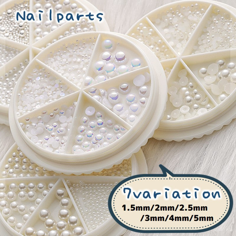 ネイルパーツ パール フェイクパール パール調ビーズ サイズミックス ジェルネイル ブリオン レジン ネイルジュエリー メタルパーツ セルフネイル レディース 女性 かわいい おしゃれ ハーフラウンド型 ラウンド型 エレガント 華やか キュート
