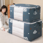 衣類収納ボックス 収納ケース 肌掛け布団 毛布 片付けボックス ファスナー開閉式 小窓付き 中身が見える 持ち手付き インテリア雑貨 おしゃれ かわいい 洋服 衣替え クローゼット収納 整理整頓 お片付け 雲柄 ハート
