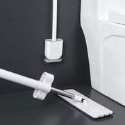 トイレブラシ トイレ用品 シリコン製 ケース付き 壁掛け 床置き スリム コンパクト ホワイト 白 無地 柔らかい シンプル おしゃれ ピンク ブルー グリーン