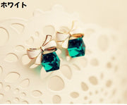 ピアス レディース アクセサリ ファッション小物 キューブ型 リボン スタッドピアス おしゃれ 可愛い