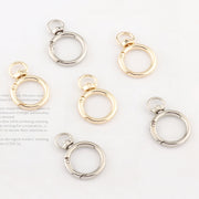 丸型カラビナ 同色2個セット 丸カラビナ 丸型 金具 パーツ 部品 回転式 回転カン付き 交換 ストラップ キーホルダー キーリング ハンドメイド クラフト 手芸 手作り