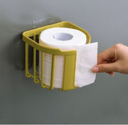 トイレットペーパーホルダー ペーパーボックス 壁掛け 吊り下げ 粘着テープ 小物入れ 収納 円形 ラウンド 浴室 洗面所 予備 省スペース シンプル 収納ボックス 籠 カゴ
