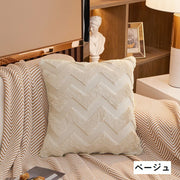 クッションカバー カバーのみ 正方形 45cm×45cm 角型 インテリア雑貨 ウェーブ 波型 ギザギザ 起毛 北欧テイスト ラグジュアリー ホテルライク 高級感 おしゃれ 豪華 上品 モダン リビング ダイニング 寝室 引っ越し祝い