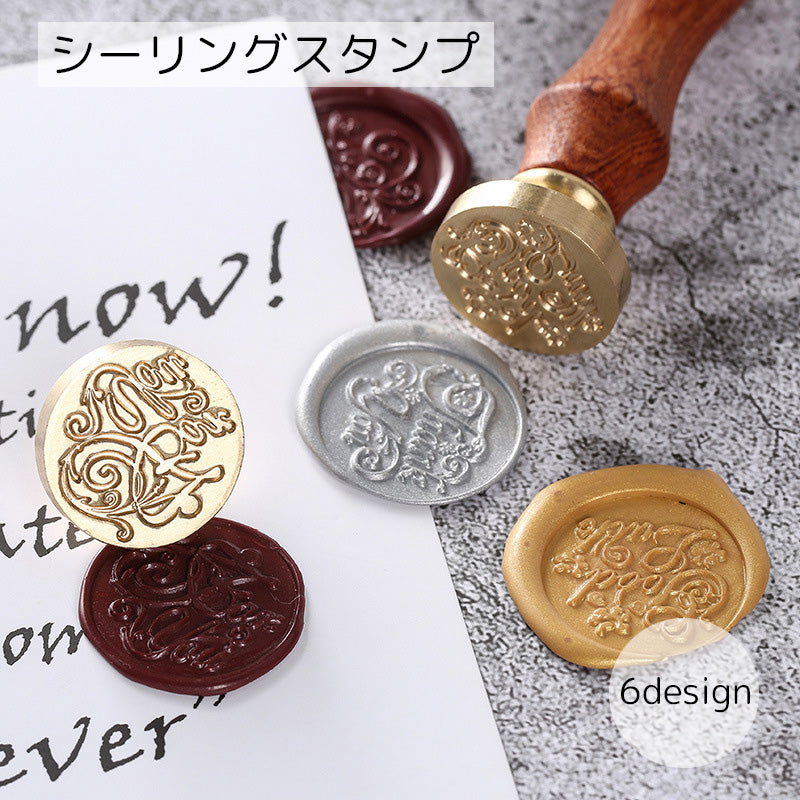 シーリングスタンプ 文房具 英文 ハンドル付き シーリングワックス用 封蝋 封かん ラッピング ハンドメイド 招待状