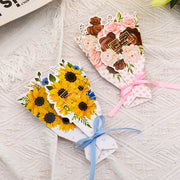 グリーティングカード メッセージカード 花束型 花柄 フラワー ローズ ヒマワリ サンキューカード thank you ギフト プレゼント