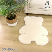 ラグ マット ラグマット 60×80cm カーペット 絨毯 フェイクファー フェイクムートン ふわふわ 洗える クマ 熊 可愛い