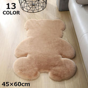 ラグ マット ラグマット 45×60cm カーペット 絨毯 フェイクファー フェイクムートン ふわふわ 洗える クマ 熊 可愛い