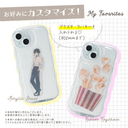 iphone用ケース アクスタ 収納 スマホケース ウェーブ うねうね iPhone15用 Plus pro max iPhone14用 iPhone13用 iPhone12用 11用 アクスタ収納ケース 韓国 クリア 可愛い アクキー 波型 透明 推し活 おしゃれ