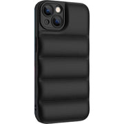 iPhone用ケース カバー スマホケース 軽量 ダウンジャケット風 マット 黒 シンプル 無地 ソフト 耐衝撃 カメラ保護 背面保護 アイフォン用