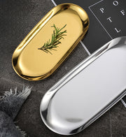インテリアトレイ アクセサリートレイ オバールトレイ 小皿 トレー ステンレス メタリック 小物置き シンプル おしゃれ