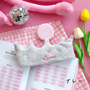 ヘアバンド タオル レディース バス用品 ヘッドバンド カチューム ゴム 王冠 クラウン かわいい