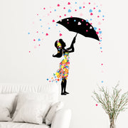 ウォールステッカー シール式 壁紙シール 影絵風 シルエット 花 フラワー 傘 ハート おしゃれ かわいい カラフル 飾り付け ウォールシール 壁面装飾 室内装飾 インテリア雑貨 模様替え DIY ルームデコレーション 壁飾り イメージチェンジ リビング ダイニング 寝室