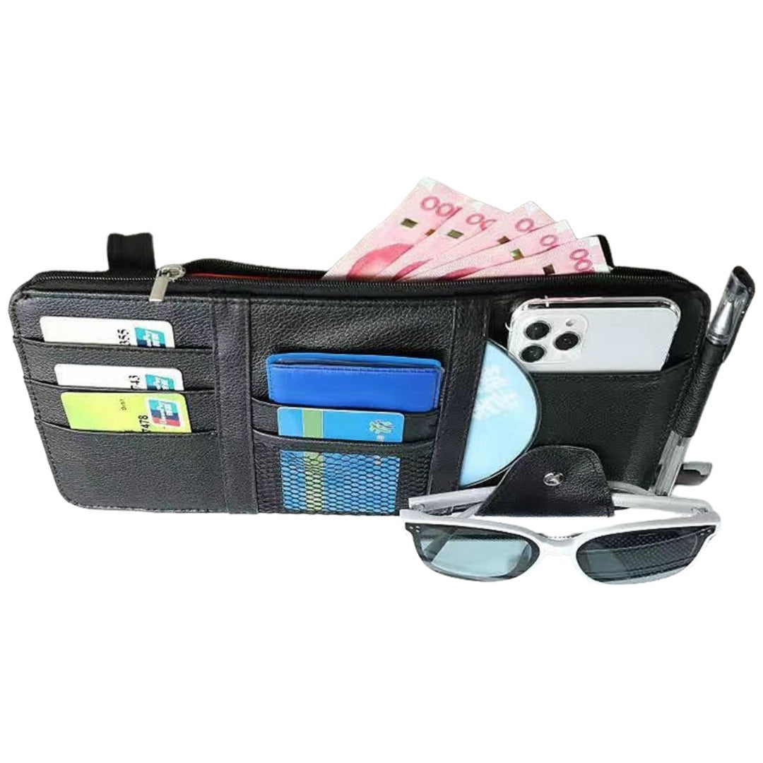 車用収納ケース サンバイザーポケット カード入れ 小物入れ スマホ入れ 収納ホルダー 車用品 カー用品 カーアクセサリー 整理 便利