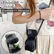 iPhoneケース スマートフォンケース レディース 女性 スマホショルダー ストラップ付き 肩掛け 斜め掛け ポシェット 黒 ピンク スマホ 携帯 ケース