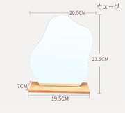 卓上ミラー 鏡 インテリア アクリルミラー 円形 楕円 ハート型 ラウンド型 ウェーブ 軽量 おしゃれ かわいい 北欧風 ナチュラル