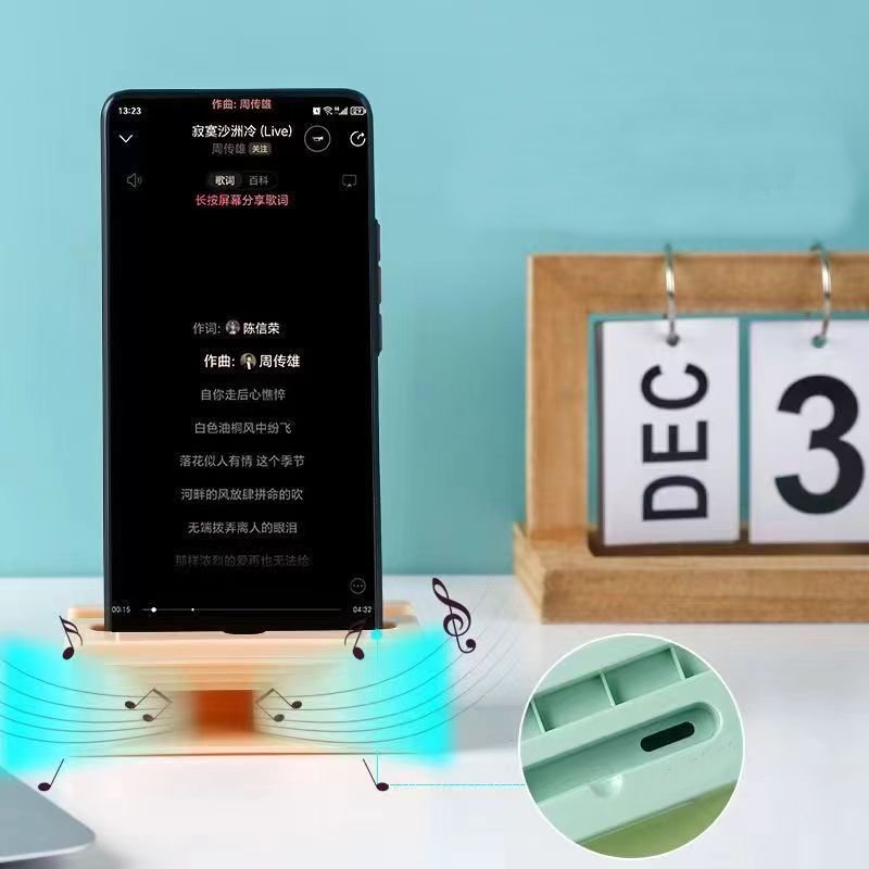 スマホスピーカー スマホスタンド 電源不要 置くだけ 縦置き 横置き 商品画像5