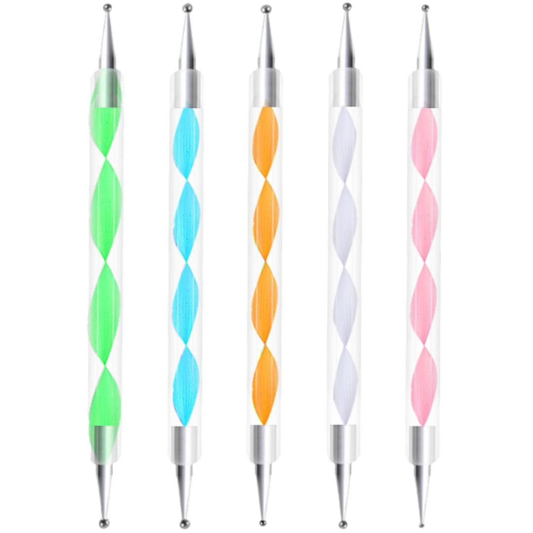 ドットペン 5本セット 0.5mm 1mm 1.5mm 2mm 2.5mm ドット棒 ジェルネイル ネイルアートツール マニキュア
