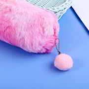 ペンケース  筆箱 筆入れ 小物入れ メイクポーチ コスメポーチ ふわふわ ゆめかわ 起毛 フェイクファー ポンポン付き マーブルカラー 文房具 筆記用具入れ 文具 ファスナー チャック かわいい おしゃれ ガーリー シンプル 通学 小学生 中学生 高校生 大学生 女の子 レディース ピンク 紫 ローズ